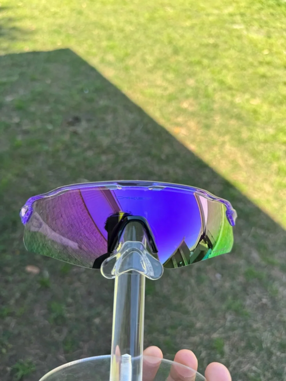 Oakley Purple Mirrored Sports Sunglasses with Black Case